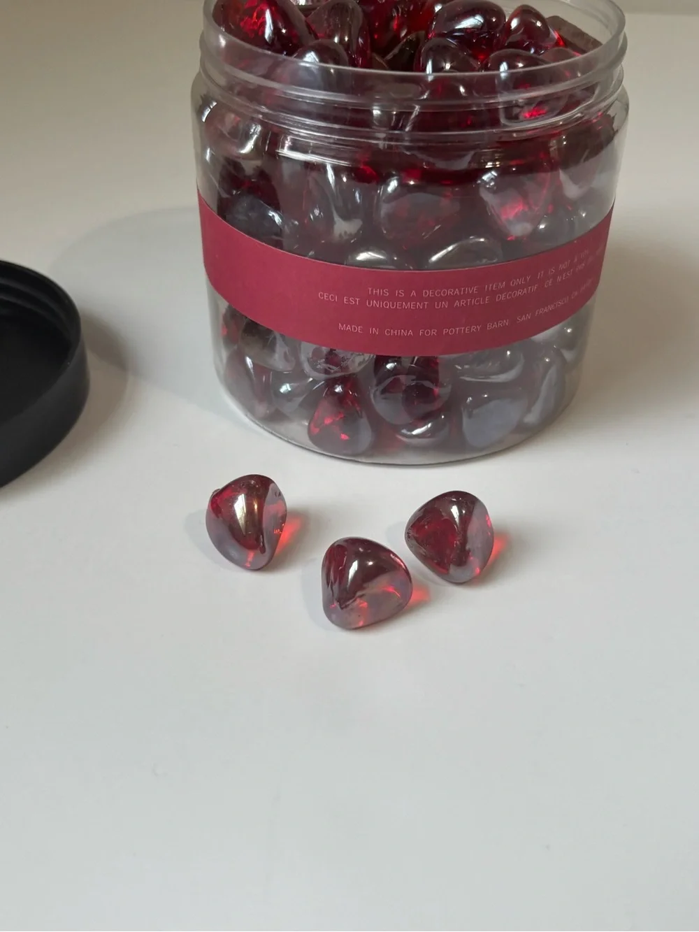 Pottery Barn Cranberry Luster Pebbles - Red Decorative Accent